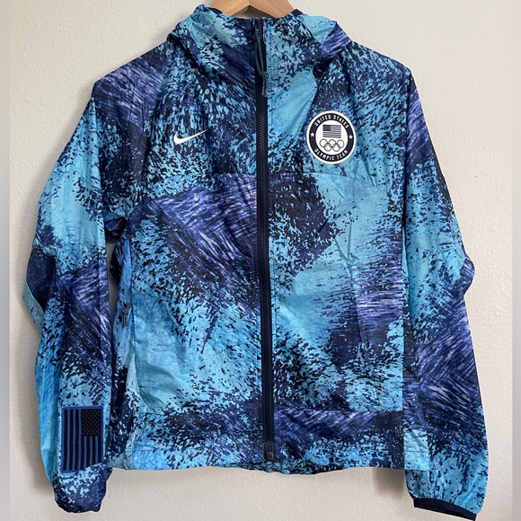 Nike Tops - Nike ACG Olympic Team Issued USA Windbreaker Jacket Blue Women's size XS